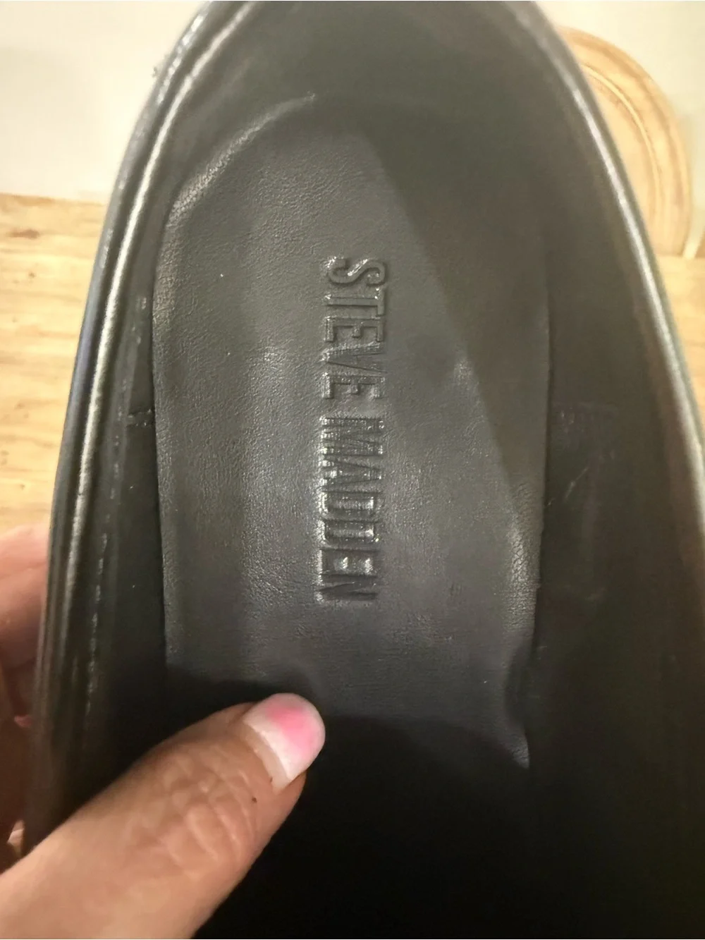 Steve Madden Langsten Lug Sole Loafers, Black, Size 7.5, Preowned